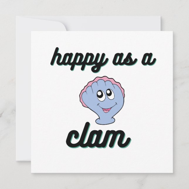 Tarjeta De Agradecimiento Feliz como almeja (Anverso)