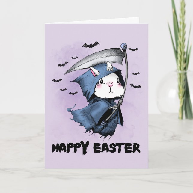 Tarjeta De Agradecimiento Feliz Conejo de Pascua (Anverso)