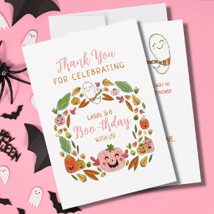 Tarjeta De Agradecimiento Feliz Cumple-boo Pink Party