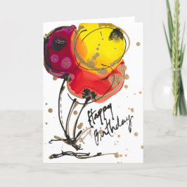 Tarjeta De Agradecimiento Feliz cumpleaños 3 globos Lovitude Blank Note Card