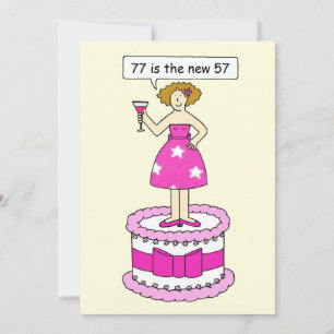 Tarjeta De Agradecimiento Feliz cumpleaños 77 para ella 77 es la nueva 57
