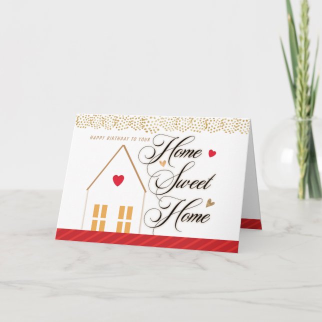 Tarjeta De Agradecimiento Feliz cumpleaños a casa de Realtor (Anverso)