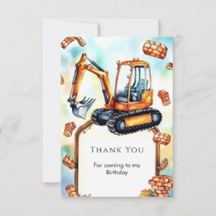 Tarjeta De Agradecimiento Feliz cumpleaños a Happy Builder Construction