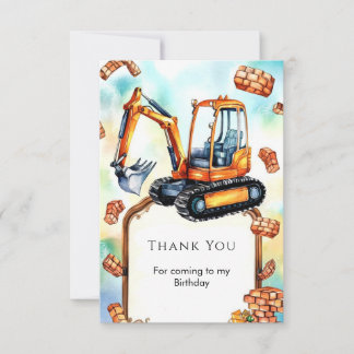 Tarjeta De Agradecimiento Feliz cumpleaños a Happy Builder Construction