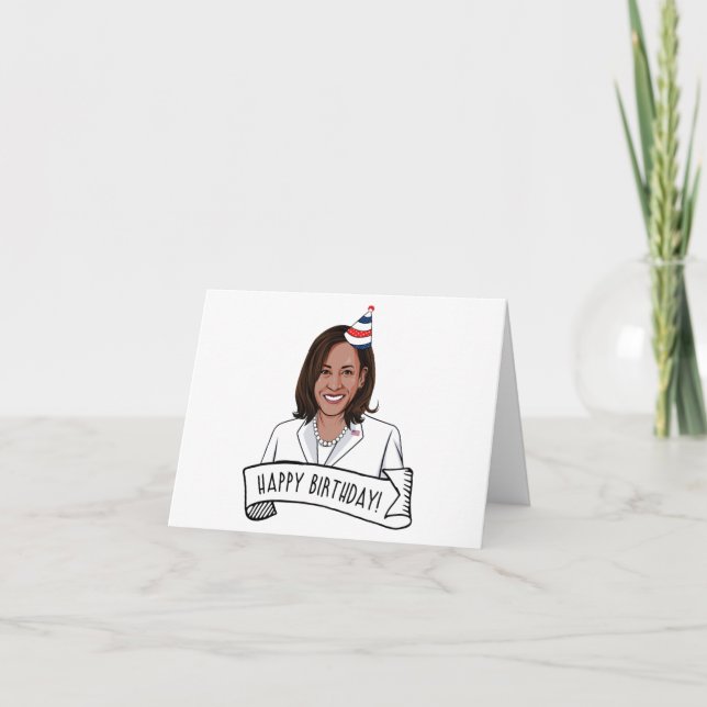 Tarjeta De Agradecimiento Feliz cumpleaños a Kamala Harris (Anverso)