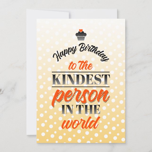 Tarjeta De Agradecimiento Feliz cumpleaños a la persona más amable del mundo (Anverso)