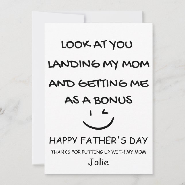 Tarjeta De Agradecimiento Feliz cumpleaños al padrastro (Anverso)