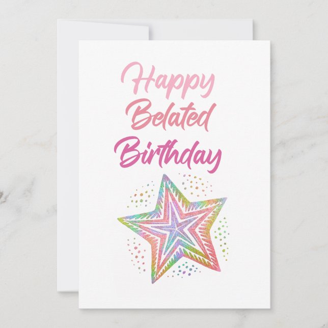 Tarjeta De Agradecimiento Feliz cumpleaños atrasado (Anverso)