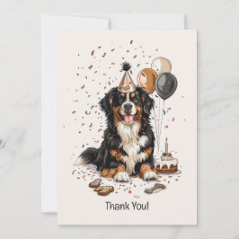 Tarjeta De Agradecimiento Feliz cumpleaños Bernese Mountain Dog