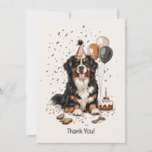 Tarjeta De Agradecimiento Feliz cumpleaños Bernese Mountain Dog