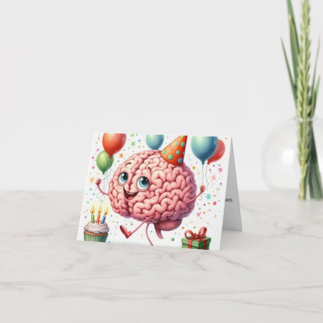 Tarjeta De Agradecimiento Feliz cumpleaños Brainy (Anverso)