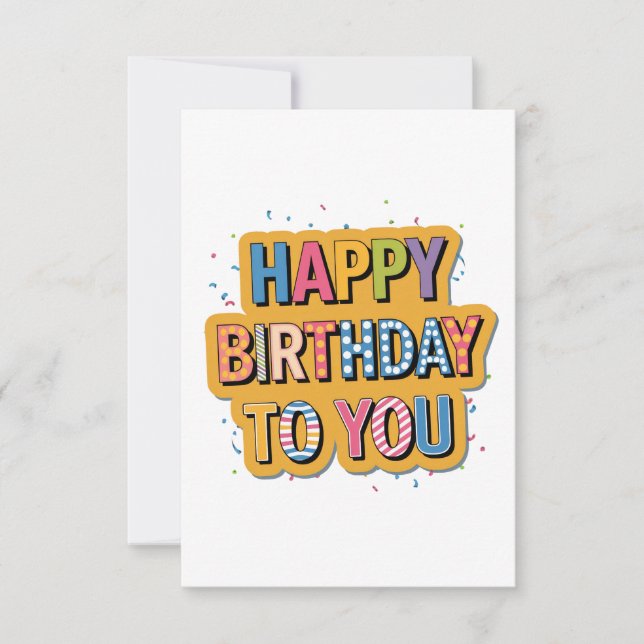 Tarjeta De Agradecimiento Feliz cumpleaños con patrón (Anverso)