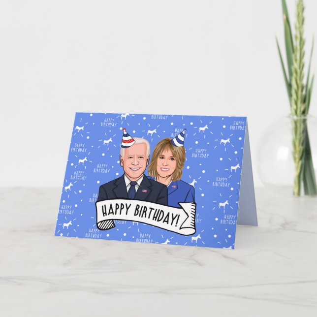 Tarjeta De Agradecimiento Feliz cumpleaños de Joe y Jill Biden (Anverso)