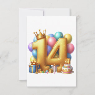 Tarjeta De Agradecimiento Feliz cumpleaños dorado 14
