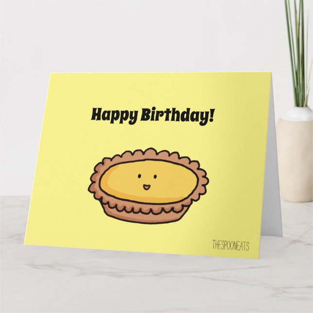 Tarjeta De Agradecimiento Feliz cumpleaños Egg Tart Card (Anverso)