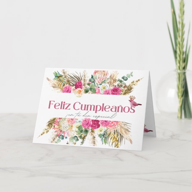 Tarjeta De Agradecimiento Feliz cumpleaños en tu día especial, cumpleaños qu (Anverso)