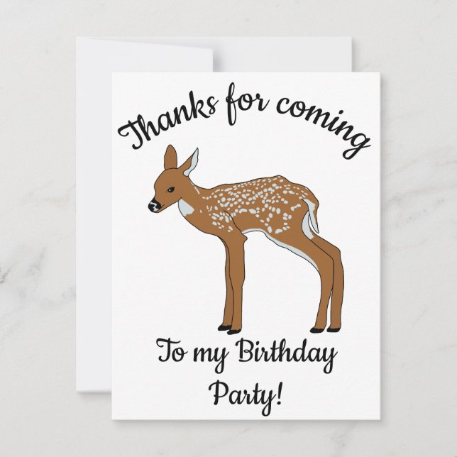 Tarjeta De Agradecimiento Feliz cumpleaños Fawn (Anverso)
