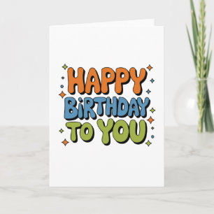 Tarjeta De Agradecimiento Feliz Cumpleaños Groovy