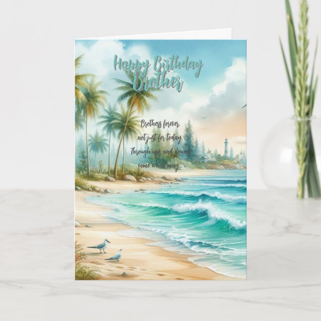 Tarjeta De Agradecimiento Feliz cumpleaños hermano (Anverso)