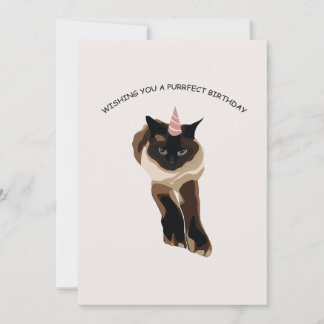 Tarjeta De Agradecimiento Felíz cumpleaños lindo gato