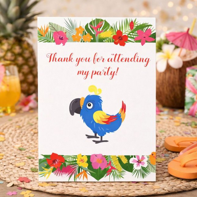 Tarjeta De Agradecimiento Feliz cumpleaños, loro tropical (Subido por el creador)