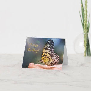 Tarjeta De Agradecimiento Feliz cumpleaños, mariposa amistosa