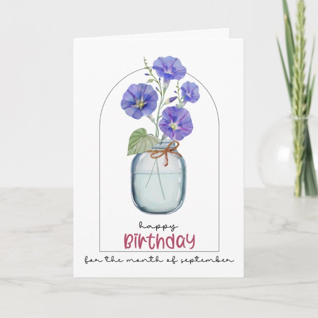 Tarjeta De Agradecimiento Feliz cumpleaños mes Flor Buenos días Gloria (Anverso)