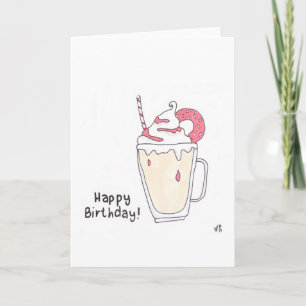 Tarjeta De Agradecimiento Feliz cumpleaños Milkshake Card
