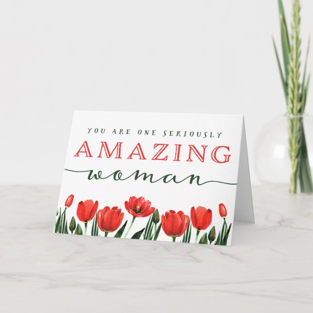 Tarjeta De Agradecimiento Feliz cumpleaños para ella, mujer verdaderamente a (Anverso)