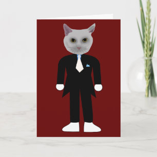 TARJETA DE AGRADECIMIENTO FELIZ CUMPLEAÑOS PARA GATO CHICO QUE LE ENCANTAN T
