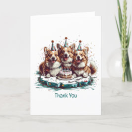 Tarjeta De Agradecimiento Feliz cumpleaños Pembroke Welsh Corgi Dogs