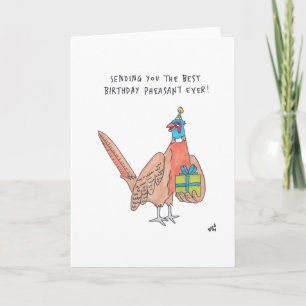 Tarjeta De Agradecimiento Feliz cumpleaños Pheasant Bird Card