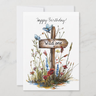 Tarjeta De Agradecimiento Feliz cumpleaños, salvaje