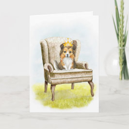 Tarjeta De Agradecimiento Feliz cumpleaños Sheltie Princess Pup Birday Card