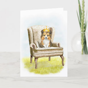 Tarjeta De Agradecimiento Feliz cumpleaños Sheltie Princess Pup Birday Card