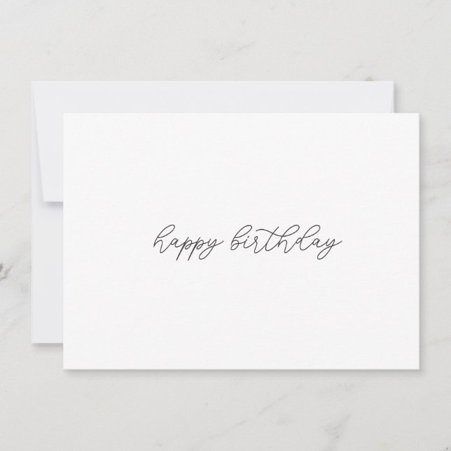 Tarjeta De Agradecimiento Feliz cumpleaños simplemente (Anverso)