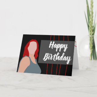 Tarjeta De Agradecimiento Feliz cumpleaños sin pelo rojo