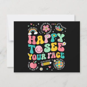 Tarjeta De Agradecimiento Feliz De Ver Tu Cara Profesor Estudiante Divertido