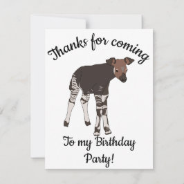 Tarjeta De Agradecimiento Feliz día B a bebé Okapi