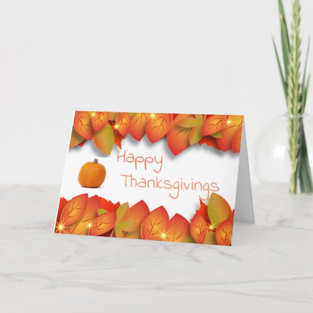 Tarjeta De Agradecimiento Feliz Día de Acción de Gracias (Anverso)
