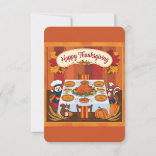 Tarjeta De Agradecimiento Feliz Día de Acción de Gracias