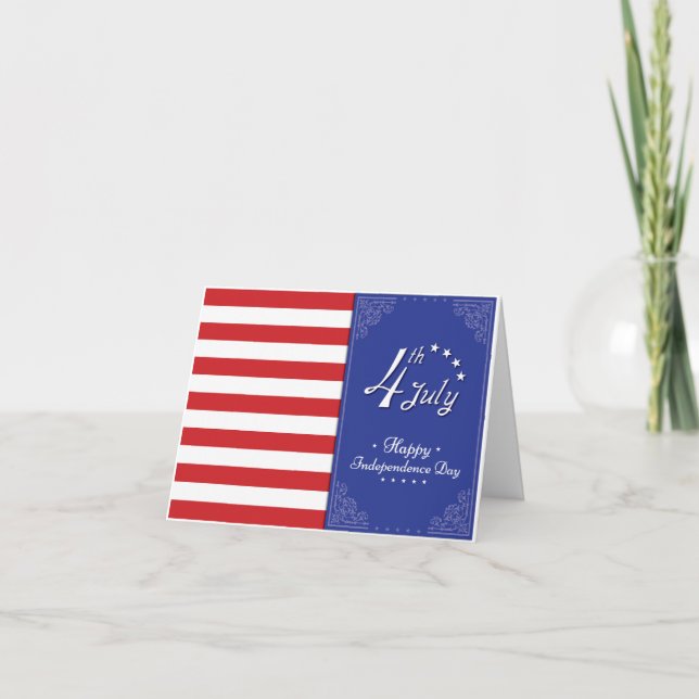 Tarjeta De Agradecimiento Feliz Día de la Independencia de Estados Unidos (Anverso)