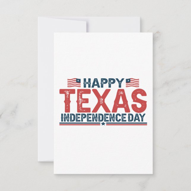 Tarjeta De Agradecimiento Feliz Día de la Independencia de Texas Patriótico  (Anverso)