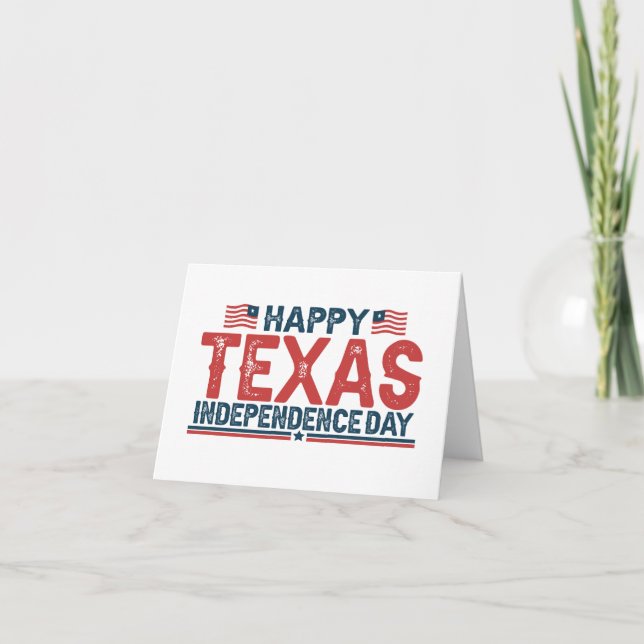Tarjeta De Agradecimiento Feliz Día de la Independencia de Texas Patriótico  (Anverso)