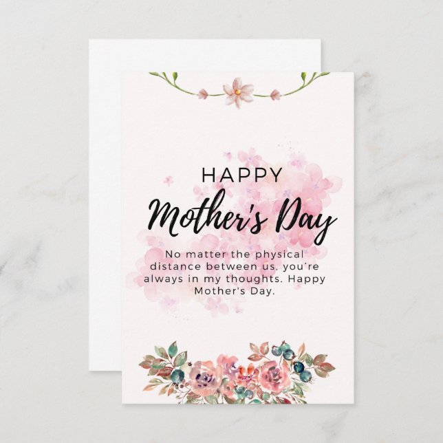 Tarjeta De Agradecimiento feliz día de la madre (Anverso / Reverso)