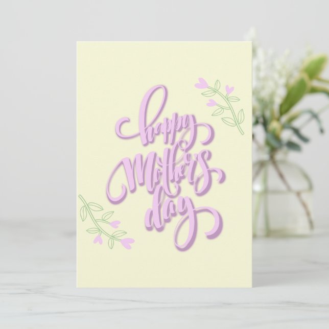 Tarjeta De Agradecimiento Feliz Día de la Madre (Anverso de pie)