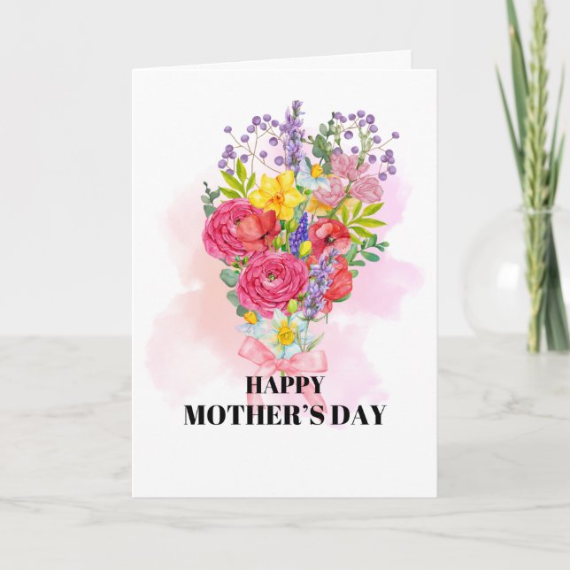 Tarjeta De Agradecimiento Feliz día de la madre (Anverso)