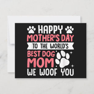 Tarjeta De Agradecimiento Feliz Día de la Madre a la mejor madre del perro d