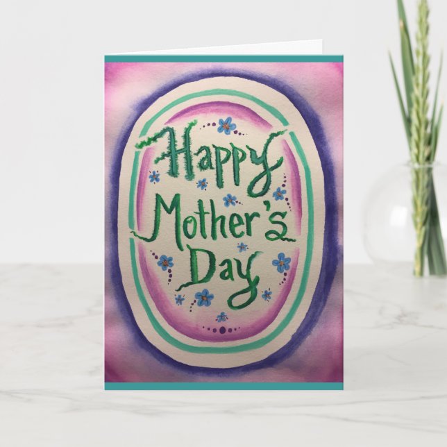 Tarjeta De Agradecimiento Feliz Día de la Madre, acuarela II (Anverso)
