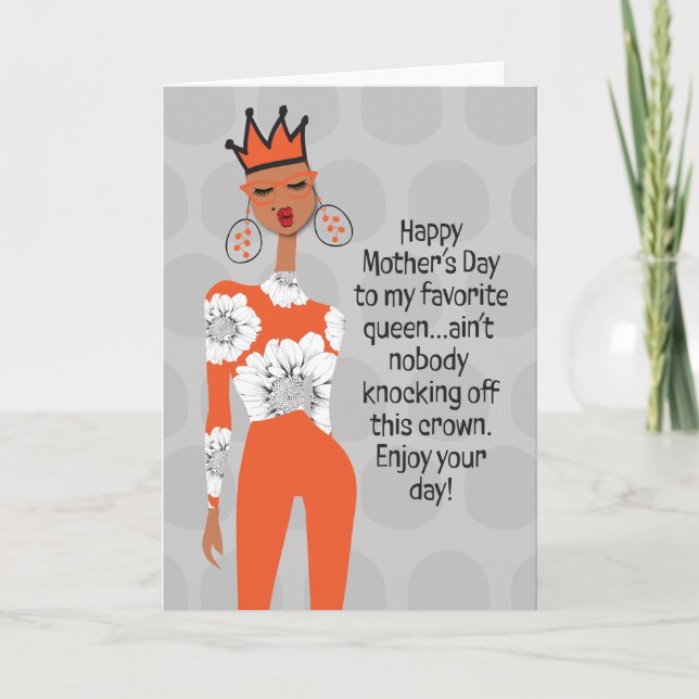 Tarjeta De Agradecimiento Feliz Día de la Madre - Corona (Anverso)